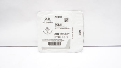 Ethicon Z739D 2-0 PDS II Polydioxanone Stre CT-1 36mm 1/2c Taper 18 inch CR/8(x)